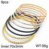 Joias de Aço Inoxidável Pulseira Empilhável Torcida Moderna Padrão Torcido de Aço Titânio Moda Acessório de Pulseira Diâmetro Interno 68*3mm