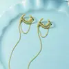 Clip de oreja y gancho de oreja de borla de vid, diseño de nicho apilable, cadena geométrica única, clip de doble capa para el cartílago de la oreja, accesorio para oreja sin perforar