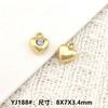 Accesorios de Joyería de Aleación DIY Oro de 14K Hueco Diamante Amor Colgante Aretes Pulsera Collar Decoración Corazón de Durazno Colgante