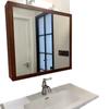 Nuevo Gabinete de Baño de Madera Maciza de Doble Color Multi-capa Color Crema de la Era Media Combinación de Inodoro Integrado de Cerámica Lavabo