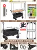 Carrito Plegable con Soporte de Exhibición, Toldo Desmontable, Carrito de Camping Portátil, Especializado para Puestos de Mercados Nocturnos
