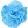Estilo Coreano Satén Borde Quemado Flor Tela Hecha a Mano Rosa Camelia DIY Accesorios de Decoración de Flor para la Cabeza de Niños