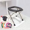 Silla de Commode Plegable de Acero Inoxidable al por Mayor para Personas Mayores y Mujeres Embarazadas, Taburete de Inodoro para Cuclillas para Viaje en Casa