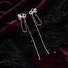 Outono e Inverno Novo Ear Cuff Feminino com Franjas de Strass e Laço Feminino Sem Piercing Estilo Longo Emagrecimento Facial Toque de Luxo Leve Brincos de Alta Qualidade
