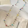 Collar de Cuentas Colorido Dulce de Dopamina, Gargantilla de Diseño de Nicho Fresca y Simple, Cadena Versátil para Clavícula Estilo Dulce y Fresco