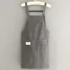 Delantal Fresco y Sencillo de Algodón y Lino para Cocina, Uso Doméstico, Diseño de Dibujos Animados, Unisex, Adecuado para Catering y Trabajo, con Texto Impreso