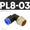 1 Conector Rápido Pneumático, Conector de Engate Rápido, Cotovelo Rosqueado Pl8-02 /4-M5/6-01/10-03