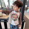 Nova Blusa Infantil de Algodão com Inserção de Cor Camiseta de Manga Longa Infantil para Primavera e Outono Roupas de Ombro com Gola Redonda para Bebês Homens e Mulheres