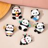 Design original Sports Panda Broche Fitness Halterofilismo Artes marciais Halteres Bonito Desenho Animado National Tide Souvenir Acessórios