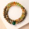 Pulsera de Sándalo Verde Natural para Mujer Cuentas de Sándalo Sándalo Ágata Pavo Real Pulsera de Cuentas para Niños Bandeja de Madera para Niñas