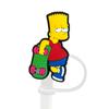 8-10mm Capinha de Palito Desenho Animado Fofo Simpson Tampa de Palito à Prova de Poeira Cobertura Protetora para Canudo de Vidro