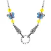Moda nuevo collar de mariposa de esmalte azul quemado Jingtai para mujer, simple manualidad de epoxi, estilo nacional, joyería retro de moda