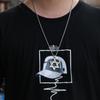 Hiphop Europeo y Americano bar hip-hop accesorios de moda collar de estrella de seis puntas de doble cara joyería de acero de titanio para hombres y mujeres hombres