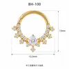 Anillo de nariz de titanio F136 incrustado con circón brillante para mujer, joyería para piercing corporal de titanio G23, disponible al por mayor