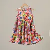 Vestido de Rayón para Niños Listo para Usar, Lavable, No Encoge, Vestido de Algodón sin Mangas de Cuello Redondo para Niñas, Ropa de Verano para Niños Mayores
