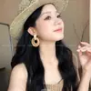 Pendientes Tejidos de Bambú y Ratán Amigables para Fotos de Viaje de Verano para Mujeres, Estilo Bohemio de Vacaciones, Pendientes Exagerados de Acetato