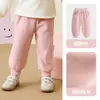 Pantalones infantiles JQ Jingqi, nueva colección de otoño, forrados de felpa, pantalones casuales de pierna cónica, unisex, pantalones largos para bebé y niños