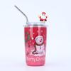 Nueva serie navideña taza termo de acero inoxidable 304 de alto valor de color caricatura estudiante taza para sorber doble bebida taza de café