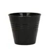 Macetas Negras de Plástico Especiales para Jardinería y Cultivo de Plántulas, con un Diseño de Raya Horizontal Brillante, Estilo Simple, Adecuadas para Uso Tanto en Interiores como en Exteriores, Hechas de Material PP