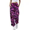 Pantalones Largos de Pierna Ancha Nuevos Estampados Transfronterizos Europeos y Americanos para Mujer, Pantalones Casuales Sueltos de Cintura Alta de Verano, Pantalones Largos de Moda Versátiles y Modernos