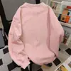 Nuevo Sudadera con Capucha de Punto Redondo con Estampado de Letras de Alto Nivel Estilo Callejero Otoño/Invierno para Mujer Top Casual Holgado Americano para Pareja