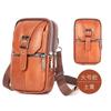 Nova Bolsa para Celular de Couro de Vaca de Primeira Camada para Homens, Estojo para Celular de Cinto, Bolsa Transversal Multifuncional, Pequena Bolsa Suspensa Impermeável de Couro Genuíno