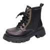 Botas Martin de suela gruesa para mujer, nuevo estilo invierno 2026, botas sencillas, botines estilo británico, botas de invierno versátiles, botas de nieve con forro de felpa y engrosadas, botas de algodón