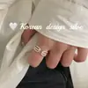 Design Estilo Ins Coreano Joia de Prata Prata Esterlina S925 Anel Aberto Torcido de Três Camadas Simples Elegante de Alta Qualidade Para Mulheres