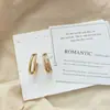 Aretes Abiertos de Doble Capa Dorados para Mujer, Diseño de Nicho, Accesorios Elegantes, Estilo Sencillo para el Día a Día, Joyería de Oreja Única, Estilo Europeo y Americano Transfronterizo