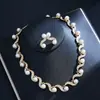 Joyería Europea y Americana, Lujo Ligero y de Gama Alta con Circonia, Accesorios Nupciales de Boda, Conjunto para Vestido de Banquete, Conjunto de Joyería al por Mayor para Mujer