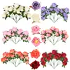 Rosas Simuladas Día de San Valentín Plástico Flor Falsa Individual Ramo Adornos para Restaurante Arreglo Floral Flores Secas Decoración con Flores de Seda