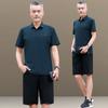 Ropa de Papá Estilo Nuevo Verano 2026, Trajes Deportivos para Hombres de Mediana Edad y Mayores, Ropa de Verano para Hombre, Ropa Casual de Manga Corta de Seda Helada para Padre