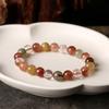Pulsera de cristal para cabello de color natural pulsera de cristal para cabello natural pulsera Fu Lu Shou para hombres y mujeres pulsera de anillo único joyería de cristal