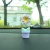 Maceta creativa de huevo con flores, adornos para coche con flores, decoraciones de escritorio con flores bonitas, adornos pequeños de resina para la consola central del coche