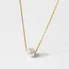 Collar de Perlas de Agua Salada Akoya Zhuzhi para Mujer Plata de Ley 925 Cadena Redonda para Clavícula Nicho Lujo Accesible Joyería Versátil