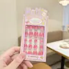 Conjunto de Adesivos de Unha Artística Infantil para Meninas Adesivos de Unha à Prova d'Água de Longa Duração Unhas Postiças Fofas de Desenho Animado para Bebês Presente de Feriado