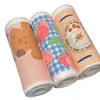 Toalha estampada de desenho animado transfronteiriça, pano de limpeza, pano de prato de cozinha, toalha de limpeza de uso duplo úmida e seca, rasgável à mão