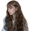 Peluca coreana femenina cabello largo rizo de lana de maíz temperamento reparación rostro red roja cabello rizado set de cabeza completa al contado mayoreo