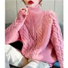 Suéter de Invierno 2026 Estilo Nuevo con Cremallera y Cuello Alto Engrosado para Mujer, Estilo Coreano Holgado, Moda Perezosa Versátil de Punto