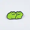 Broche de sapinho verde fofo, patch de animal de desenho animado, distintivo de acessório criativo, decoração para roupas e mochila