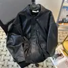 Enbu Primavera y Otoño Nueva Chaqueta de Cuero PU Marrón Unisex Holgada Retro Americana Chaqueta de Motociclista Top para Hombre
