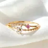 Anillo Abierto Ajustable Tilenny Estilo Ins Más Vendido Transfronterizo con Circonita para Mujer, Diseño Floral Dulce y Lindo