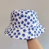 Chapéu de Pescador Folha de Bordo Transfronteiriço Estilo Coreano Chapéu de Sol com Proteção Solar Dupla Face Que Faz o Rosto Parecer Menor, Chapéu Outdoor para Homens e Mulheres