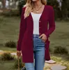 Otoño e invierno Nuevo Amazon 2023 abrigo con hebilla transfronteriza para mujer cárdigan de punto cepillado de color liso de manga larga para mujer
