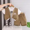 Conjunto de Verano para Niños 2026 Nuevo Elegante Chaleco Infantil para Bebés Conjunto de Tres Piezas de Manga Corta Ropa Guapa Venta al por Mayor