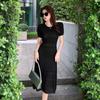 Vestido Preto Pequeno Estilo Hepburn para Mulheres, Novo Vestido de Tricô de Seda Gelada Verão 2026, Linha A Inspired Chanel Elegante e de Alta Qualidade