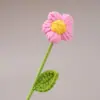 Flor de hilo tejida a mano producto terminado flor tipo pompón flor artificial flor falsa ramo de una sola cabeza arreglo de flor de hilo de ganchillo regalo