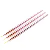 Caneta nova para nail art, caneta de pintura e contorno em cores estilo japonês, caneta laser antiderrapante, conjunto de 3