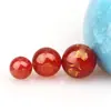 Pulsera de Ágata Roja Natural con Cuentas Redondas Nobles Accesorios Adornos para Pulseras DIY Estampado Dorado Grabado En Stock Ágata Negra Cuentas Sueltas
