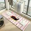 Tapete de chão de diatomita estilo cartoon fofo para varanda e área de lavanderia, absorvente, resistente à sujeira, durável, fácil de manter, tapete antiderrapante